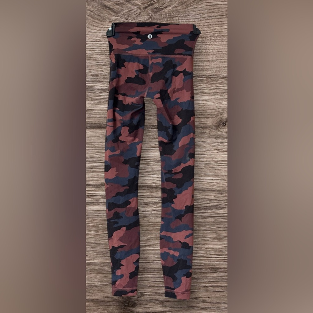Lululemon Wunder Train Leggings Mauve Camo High Rise Women's Size 0
